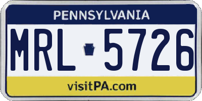 PA license plate MRL5726