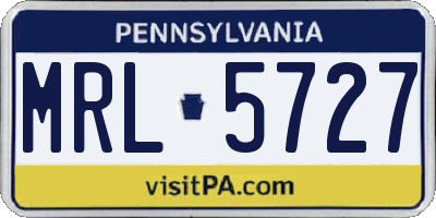 PA license plate MRL5727
