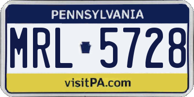PA license plate MRL5728
