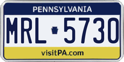 PA license plate MRL5730
