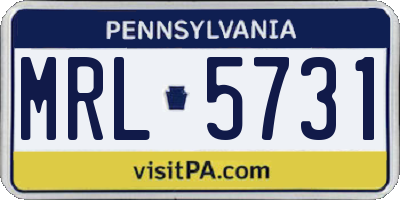 PA license plate MRL5731