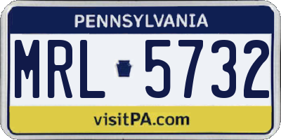 PA license plate MRL5732