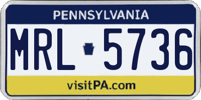 PA license plate MRL5736
