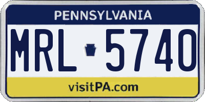 PA license plate MRL5740