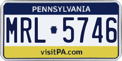 PA license plate MRL5746
