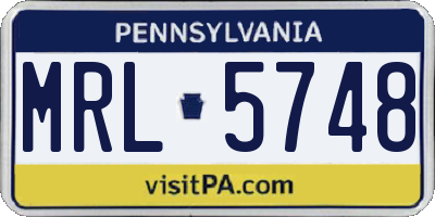 PA license plate MRL5748