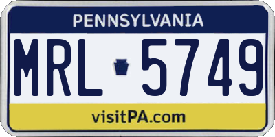 PA license plate MRL5749