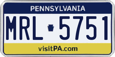 PA license plate MRL5751