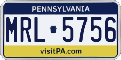 PA license plate MRL5756
