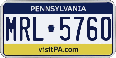 PA license plate MRL5760