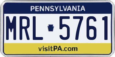 PA license plate MRL5761