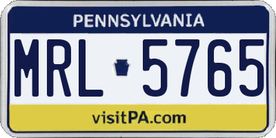 PA license plate MRL5765