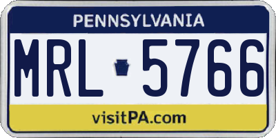 PA license plate MRL5766