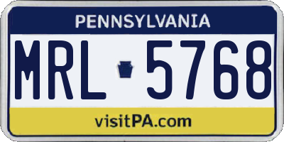 PA license plate MRL5768