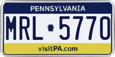 PA license plate MRL5770
