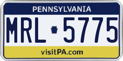 PA license plate MRL5775