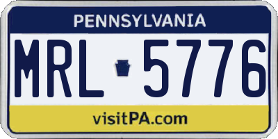 PA license plate MRL5776