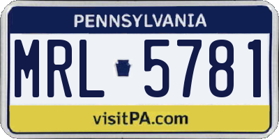 PA license plate MRL5781
