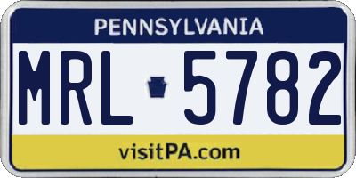 PA license plate MRL5782