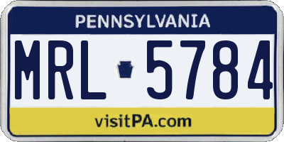 PA license plate MRL5784