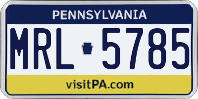 PA license plate MRL5785