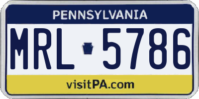 PA license plate MRL5786