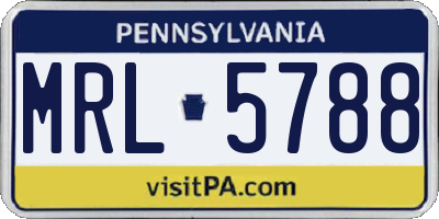 PA license plate MRL5788