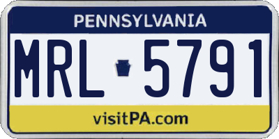 PA license plate MRL5791