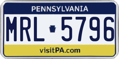 PA license plate MRL5796