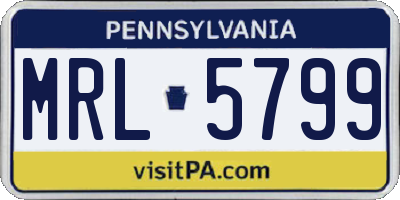 PA license plate MRL5799