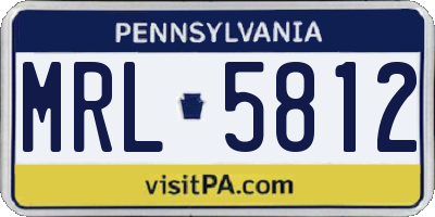 PA license plate MRL5812