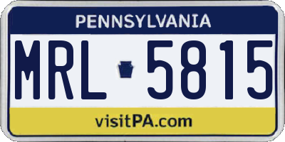 PA license plate MRL5815