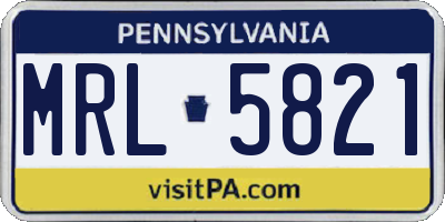 PA license plate MRL5821
