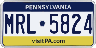 PA license plate MRL5824