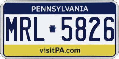 PA license plate MRL5826