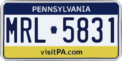 PA license plate MRL5831
