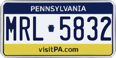 PA license plate MRL5832