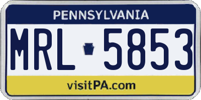 PA license plate MRL5853
