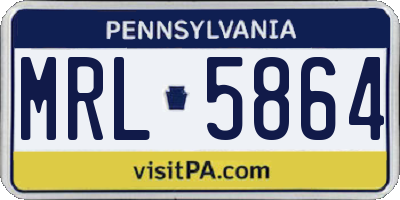 PA license plate MRL5864