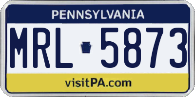 PA license plate MRL5873