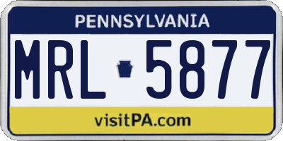 PA license plate MRL5877
