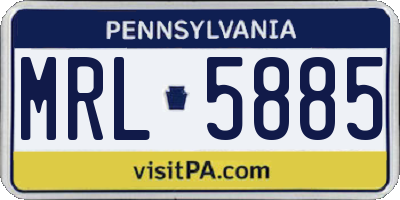 PA license plate MRL5885