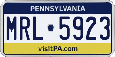 PA license plate MRL5923