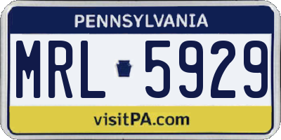 PA license plate MRL5929