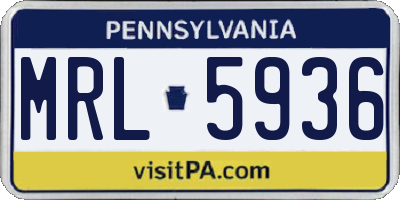 PA license plate MRL5936