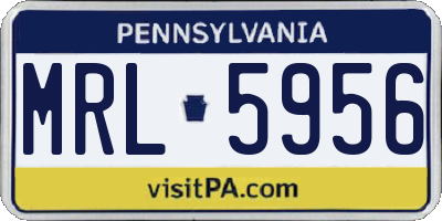 PA license plate MRL5956