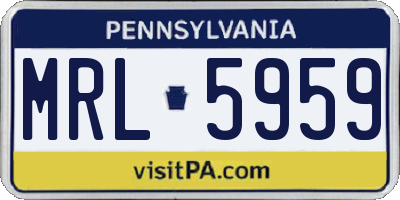 PA license plate MRL5959