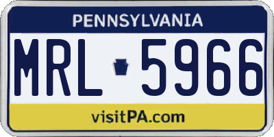 PA license plate MRL5966