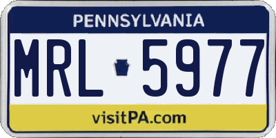 PA license plate MRL5977