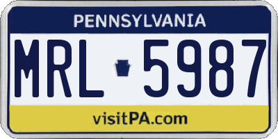 PA license plate MRL5987